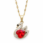 Swan crystal necklace product shot on white background