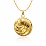 Swirl Disc Pendant Necklace for Women | Gold-Toned Stainless Steel
