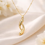 Twisted Infinity Drop Pendant Necklace for Women | Gold-Toned Stainless Steel