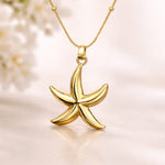 Gold-Plated Puffy Starfish Pendant Necklace