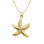 Gold-Plated Puffy Starfish Pendant Necklace