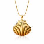 Gold Scallop Shell Pendant Necklace