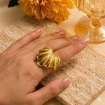Scallop Shell Gold Dome Ring