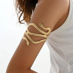 Big Snake Shaped Gold Armlet for Women | Bold Party Wear Upper Arm Cuff