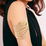 Big Snake Shaped Gold Armlet for Women | Bold Party Wear Upper Arm Cuff