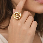 Spiral Swirl Gold Statement Ring