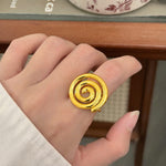 Spiral Swirl Gold Statement Ring