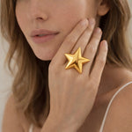 Puffy Star Gold Statement Ring