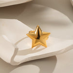 Puffy Star Gold Statement Ring