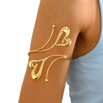 Gold-Toned Sculptural Double Heart Armlet