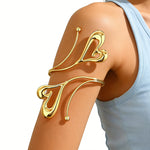 Gold-Toned Sculptural Double Heart Armlet