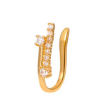 Crystal embellished non-piercing nose pin - worn on nose