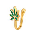 Green Leaf Nose Pin