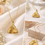 Statement Necklace for Women – Gold-Plated Triangle Knot Pendant