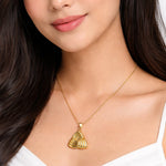 Statement Necklace for Women – Gold-Plated Triangle Knot Pendant