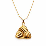 Statement Necklace for Women – Gold-Plated Triangle Knot Pendant