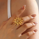 Solar Spiral Statement Ring — 18K Gold Plated