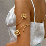 Gold-Toned Rose Motif Armlet Cuff