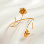 Gold-Toned Rose Motif Armlet Cuff
