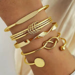 Gold-Toned 7-Piece Stacking Bangle Bracelet Set for Women