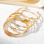 Gold-Toned 7-Piece Stacking Bangle Bracelet Set for Women