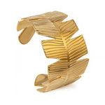 Palm Leaf Wide Cuff Bracelet – Gold-Toned Botanical Statement Bangle