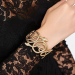 Gold-Tone Double Snake Cuff Bracelet for Women