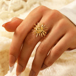 Sun Shaped Statement Ring for Women
