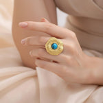 Gilded Ocean Pearl Ring for Women