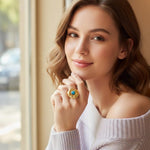Gilded Ocean Pearl Ring for Women