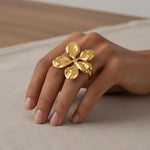 Chunky Gold Flower Ring