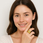 Sunflower Pearl Centre Cocktail Ring
