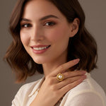 Pearl Golden Knot Ring for Women