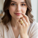 Universe Gold Pearl Sphere Ring