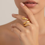 Coiled Serpent Gold Wrap Ring