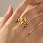 Molten Drop Fleur Gold Statement Ring