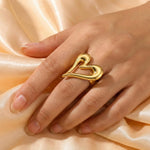 Open Heart Gold Statement Ring