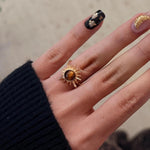 Tiger's Eye Sunburst Gold Ring