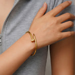 Gold-Toned Nail Cuff Bracelet – Iconic Wrap Bangle