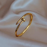 Gold-Toned Nail Cuff Bracelet – Iconic Wrap Bangle