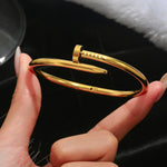 Gold-Toned Nail Cuff Bracelet – Iconic Wrap Bangle