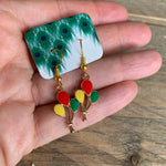 Colourful Balloon Bunch Enamel Dangle Earrings