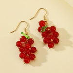 Beaded Grape Cluster Dangle Earrings