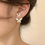 Dual Butterfly Stud Earrings