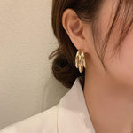 Triple Tube C-Hoop Earrings — Gold & Silver Toned, Two Sizes