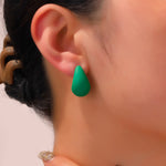 Chunky Matte Teardrop Stud Earrings — 6 Bold Colours