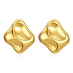 Gold-Plated Chunky Contemporary Studs