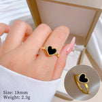 Noir Heart Gold Statement Ring