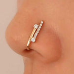Crystal Embellished Non-Piercing Nose Pin for Women