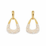 Pearl & Crystal Drop Earrings – 18K Gold Plated